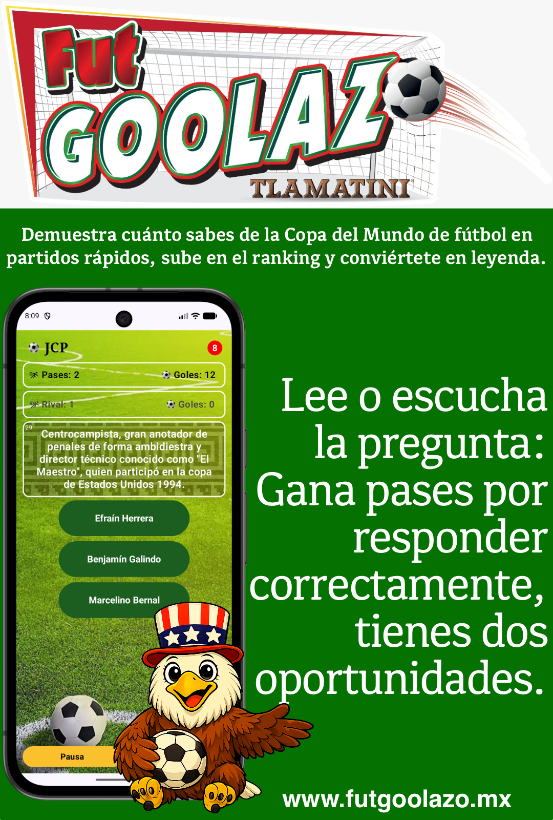 Pantalla de copas y progreso